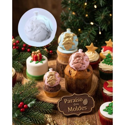 Molde de Silicone Bola Natalina Cute 1644