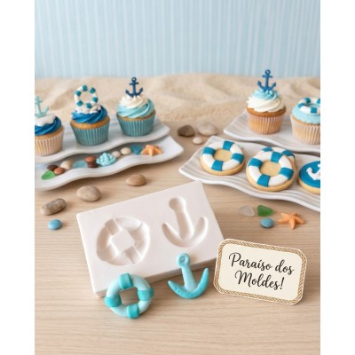 Molde de Silicone Âncora E Boia Mini - 083