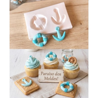 Molde de Silicone Âncora E Boia Mini - 083