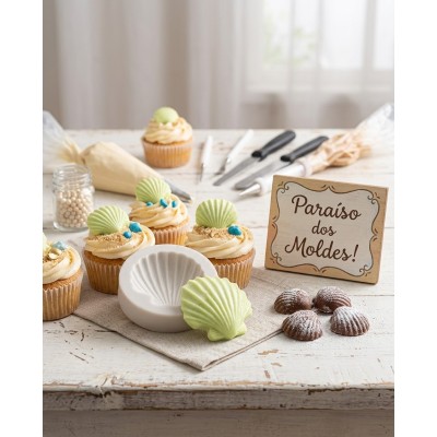 Molde de Silicone Concha De Listra - 077 Confeitaria Biscuit