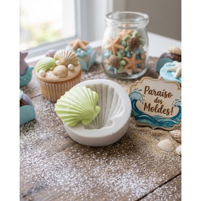 Molde de Silicone Concha De Listra - 077 Confeitaria Biscuit