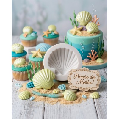 Molde de Silicone Concha De Listra - 077 Confeitaria Biscuit