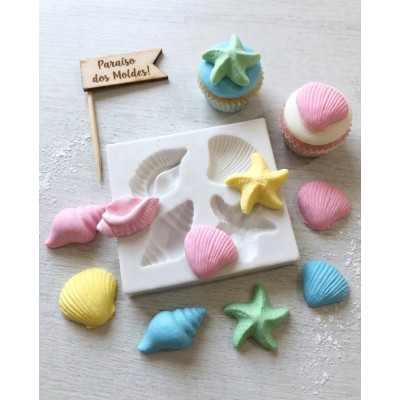 Molde de Silicone Kit Com 4 Conchas - 092