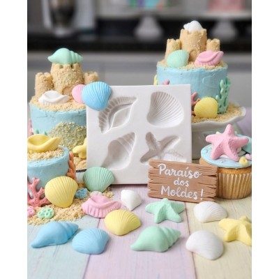 Molde de Silicone Kit Com 4 Conchas - 092