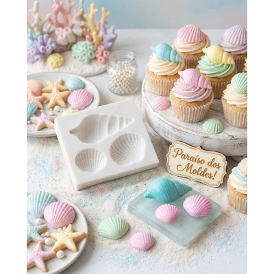 Molde de Silicone Kit Conchas Charme - 093