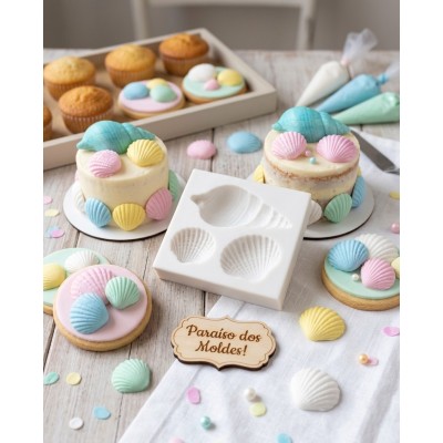 Molde de Silicone Kit Conchas Charme - 093