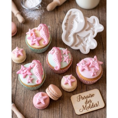 Molde de Silicone Fundo Mar Cute - 296
