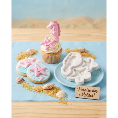 Molde de Silicone Fundo Mar Cute - 296