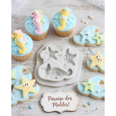 Molde de Silicone Fundo Mar Cute - 296