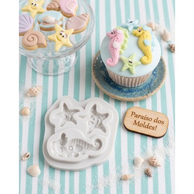 Molde de Silicone Fundo Mar Cute - 296