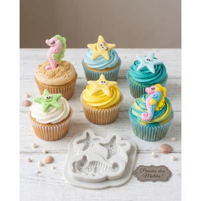 Molde de Silicone Fundo Mar Cute - 296