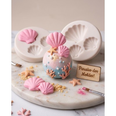 Molde De Silicone Kit Conchas Ariel - 297