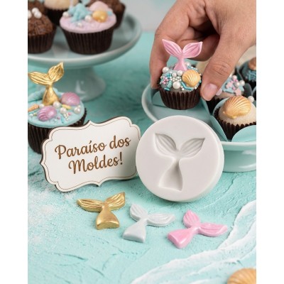 Molde de Silicone Mini Calda De Sereia - 430