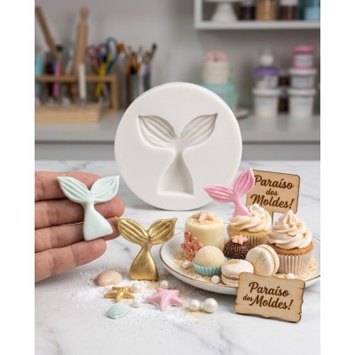Molde de Silicone Mini Calda De Sereia - 430