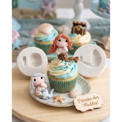 Molde De Silicone Sereia Cute - 1193