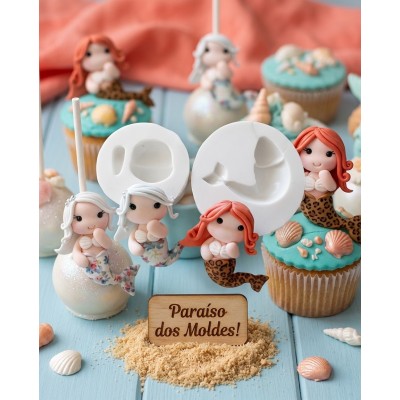 Molde De Silicone Sereia Cute - 1193