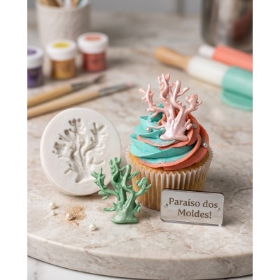 Molde de Silicone Alga Marinha Pequena - 1300