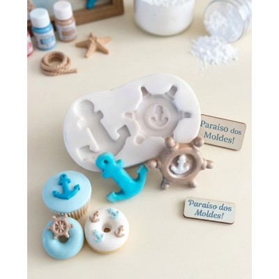 Molde de Silicone Timão e Âncora - 1334