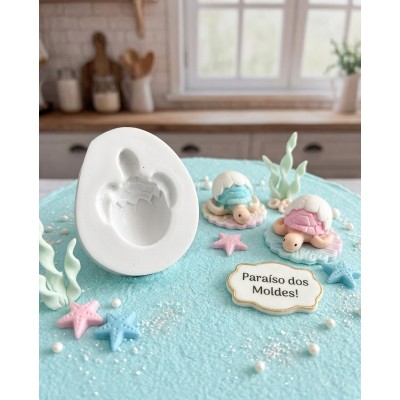 Molde de Silicone Tartaruga Ternura - 1339