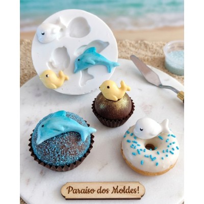 Molde de Silicone Fundo Mar Feliz - 1342