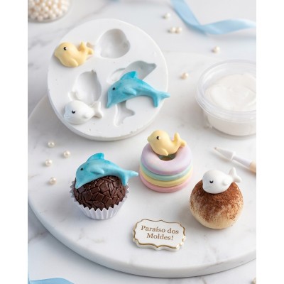 Molde de Silicone Fundo Mar Feliz - 1342