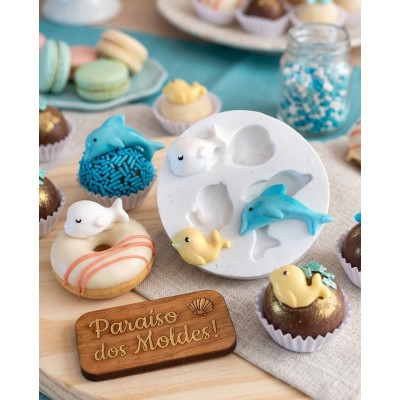 Molde de Silicone Fundo Mar Feliz - 1342