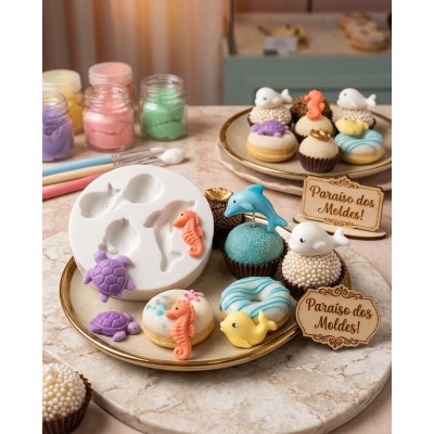 Molde de Silicone Fundo Mar Feliz - 1342