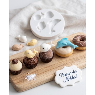 Molde de Silicone Fundo Mar Feliz - 1342