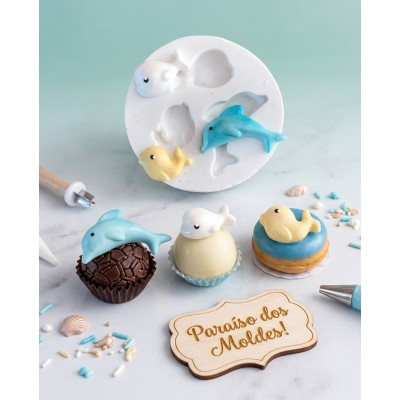Molde de Silicone Fundo Mar Feliz - 1342