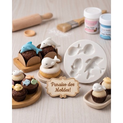 Molde de Silicone Fundo Mar Feliz - 1342