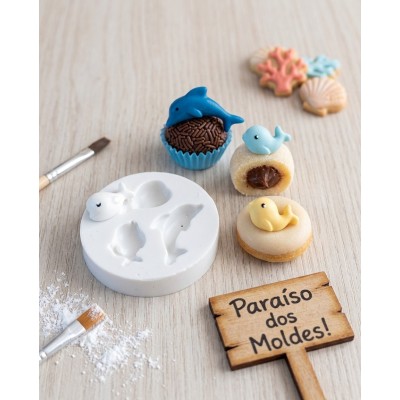 Molde de Silicone Fundo Mar Feliz - 1342