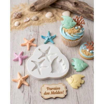 Molde de Silicone Kit Fundo do Mar Adela 1697