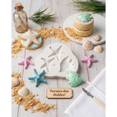 Molde de Silicone Kit Fundo do Mar Adela 1697