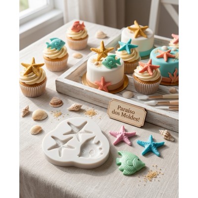 Molde de Silicone Kit Fundo do Mar Adela 1697