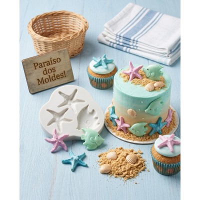 Molde de Silicone Kit Fundo do Mar Adela 1697