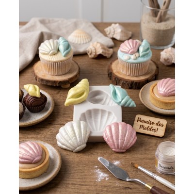 Molde de Silicone Fundo do Mar Conchas M - 1815