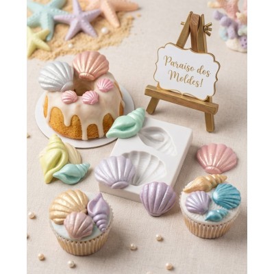 Molde de Silicone Fundo do Mar Conchas M - 1815
