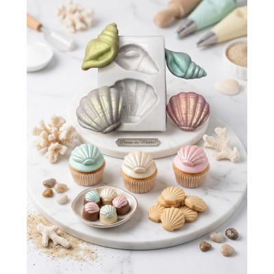 Molde de Silicone Fundo do Mar Conchas M - 1815