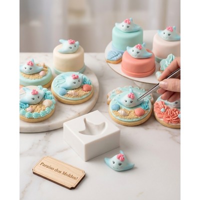 Molde de Silicone Cofeitaria e Biscuit Arraia Charme 2060
