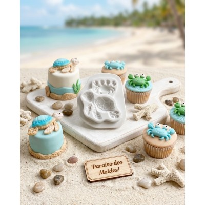 Molde de Silicone Confeitaria e Biscuit Tartaruga e Siri 2069