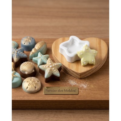 Molde de Silicone Confeitaria Biscuit Estrela Fundo Mar 2093