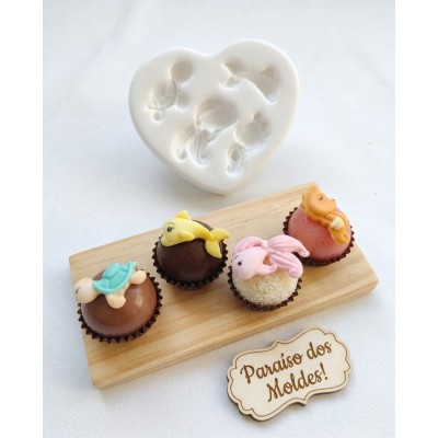 Molde de Silicone Fundo Mar Fofuxo Confeitaria Biscuit 2106