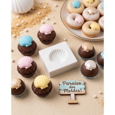 Molde de Silicone Concha Fofuxa 2108 Confeitaria Biscuit