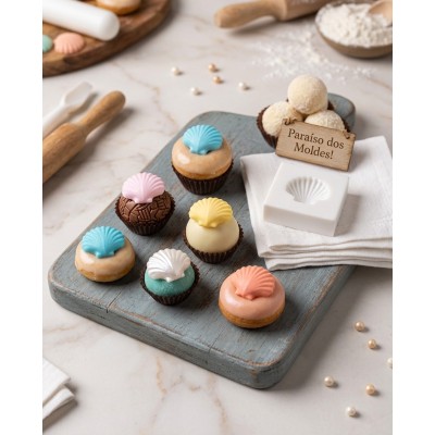 Molde de Silicone Concha Fofuxa 2108 Confeitaria Biscuit