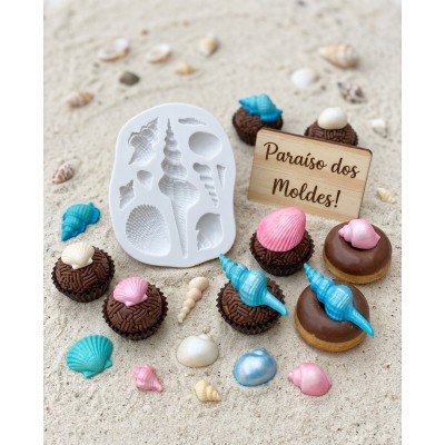 Molde de Silicone Confeitaria Biscuit Conchas e Caracol 2200