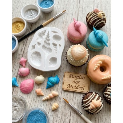 Molde de Silicone Confeitaria Biscuit Conchas e Caracol 2200