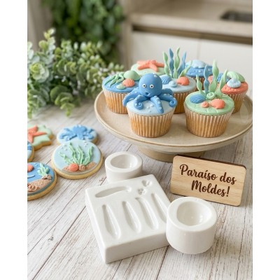 Molde de Silicone Confeitaria Biscuit Polvo Juju 3D