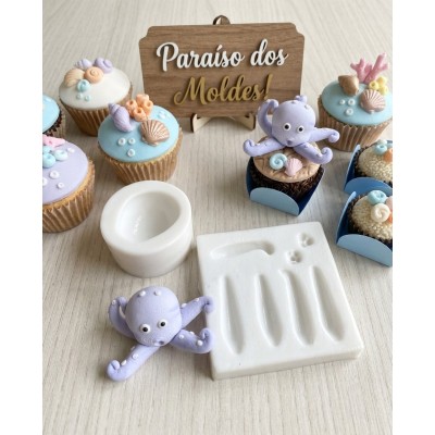 Molde de Silicone Confeitaria Biscuit Polvo Juju 3D