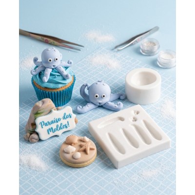Molde de Silicone Confeitaria Biscuit Polvo Juju 3D