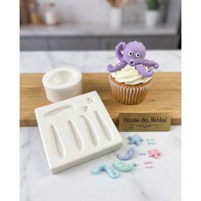 Molde de Silicone Confeitaria Biscuit Polvo Juju 3D